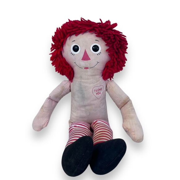 Raggedy Ann Doll Vintage 18" Unbranded I Love You Heart No Clothes Cute Floppy - Picture 2 of 13